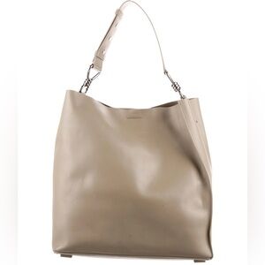AllSaints Cream Leather Tote Bag